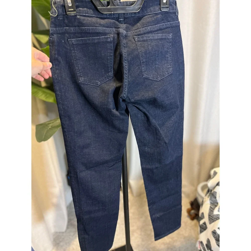 Longchamp Dark Wash Indigo Denim Jeans L9915 French Designer Tapered Pants 38